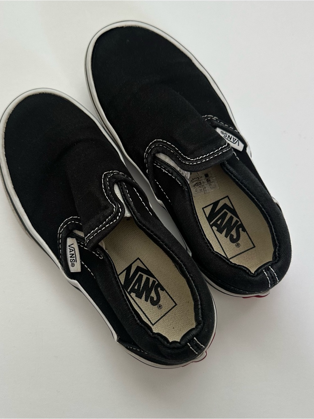 Vans Kids Black Slip-On Canvas Sneakers